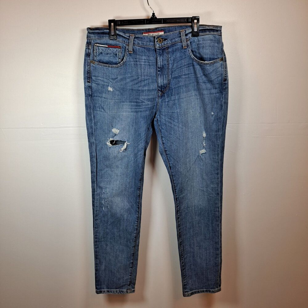 Tommy Hilfiger Men's Jeans Size 36x32 Straight Distressed